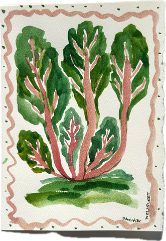 Floral hand-painted greeting card