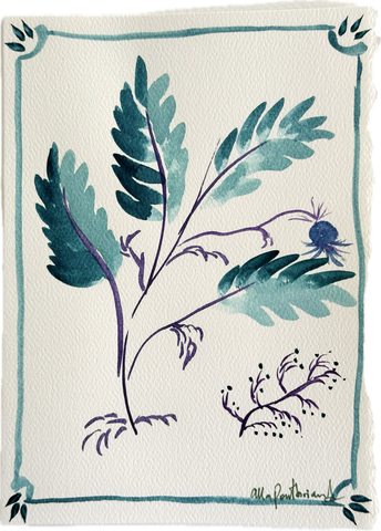 Floral hand-painted greeting card