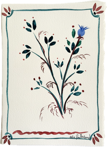 (Copy) Floral hand-painted greeting card
