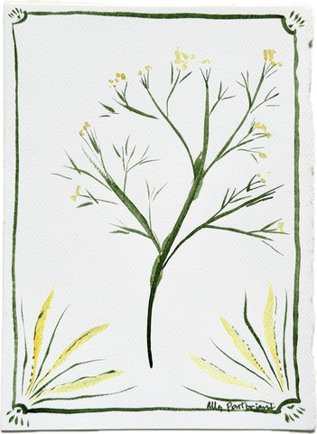 Floral hand-painted greeting card